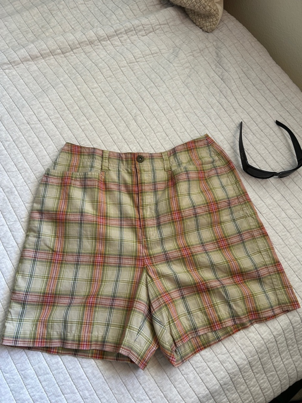 Vtg Liz Claiborne 80’s retro Plaid high rise 100% cotton shorts 8